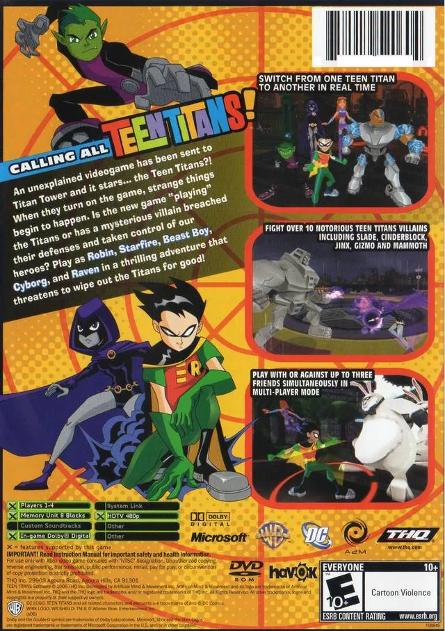 Teen Titans box back