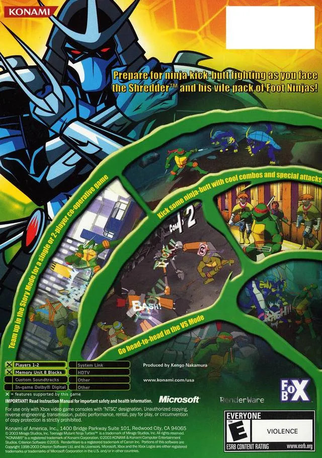 Teenage Mutant Ninja Turtles box back