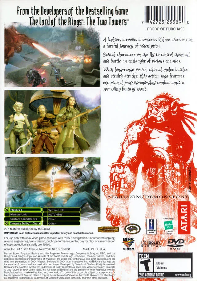 Forgotten Realms: Demon Stone box back