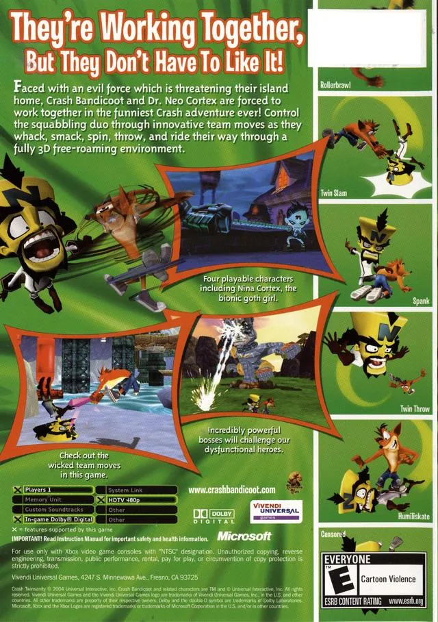 Crash Twinsanity box back