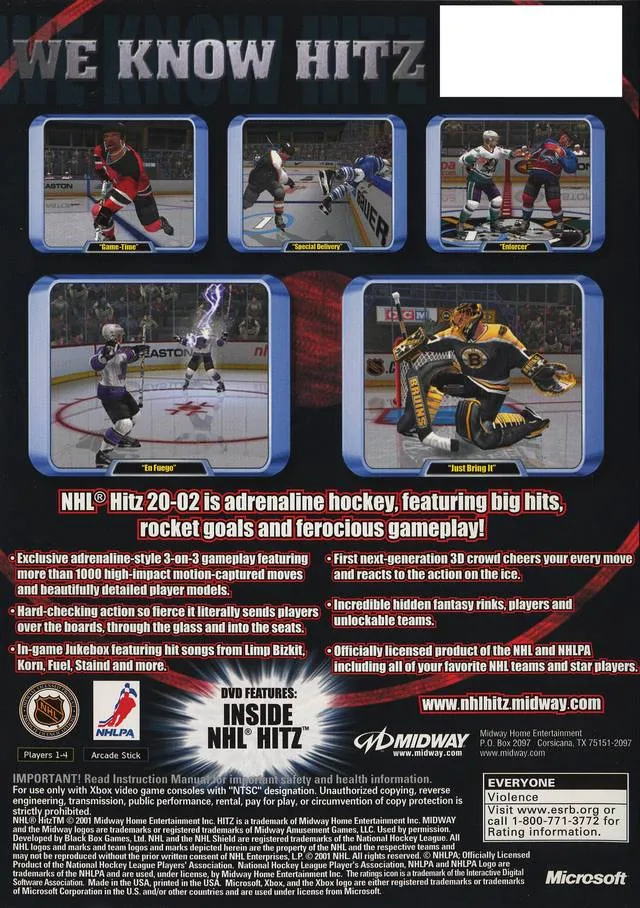 NHL Hitz 2002 box back