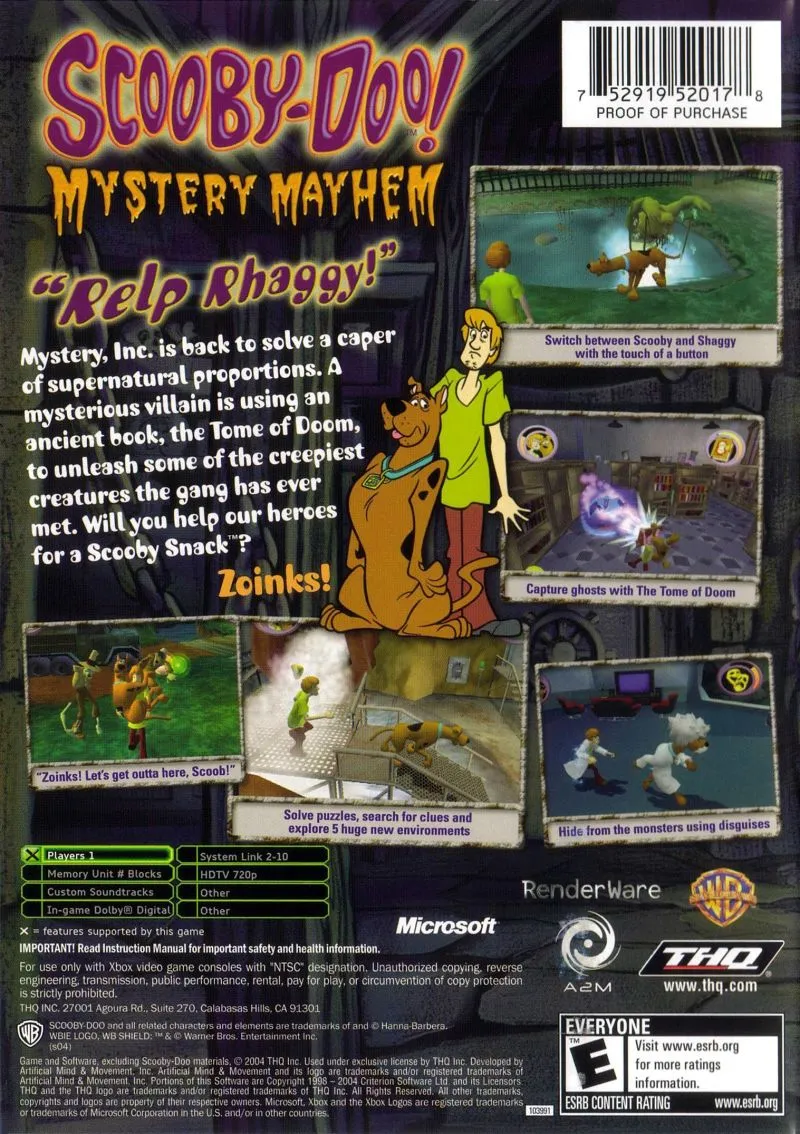 Scooby-Doo! Mystery Mayhem box back