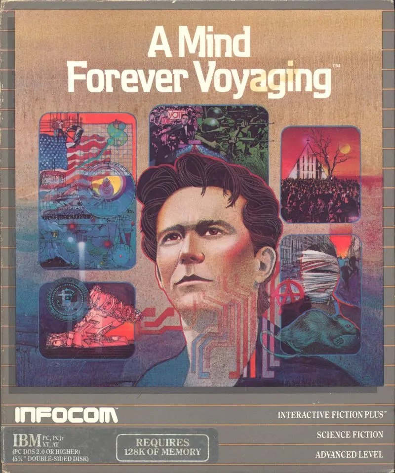 A Mind Forever Voyaging cover art for MS-DOS