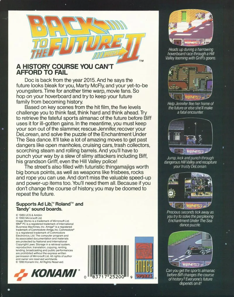 Back to the Future Part II box back