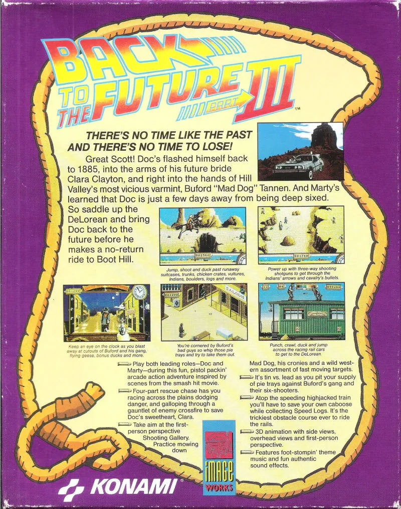 Back to the Future Part III box back