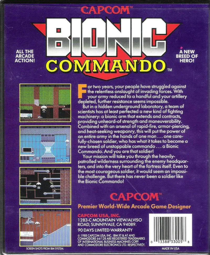 Bionic Commando box back