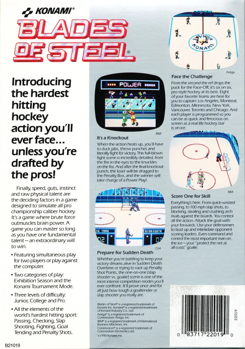 Blades of Steel box back