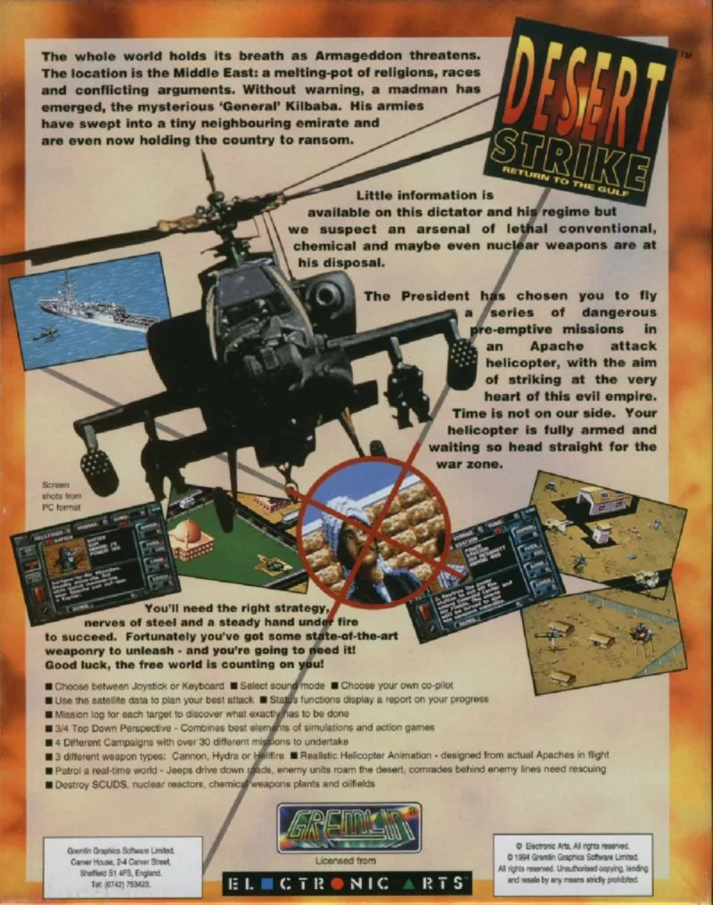 Desert Strike: Return to the Gulf box back