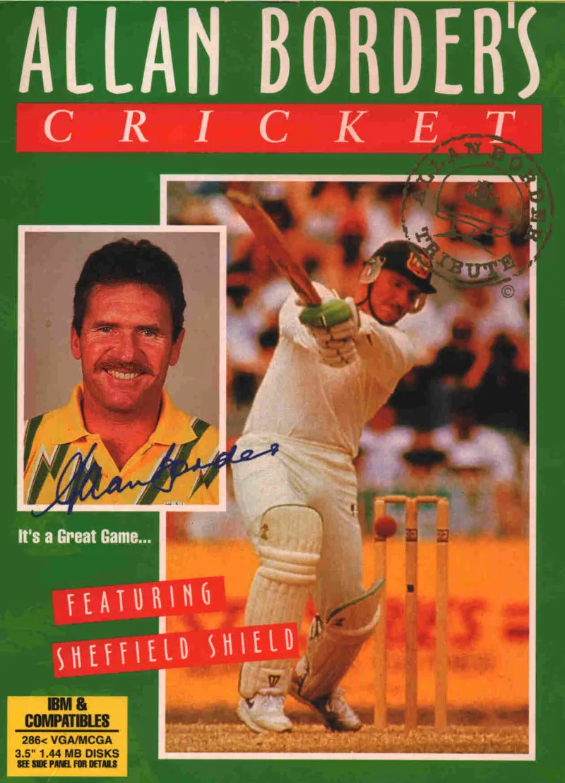 Allan Border's Cricket cover art for MS-DOS
