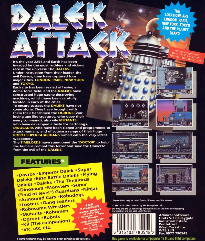 Dalek Attack box back