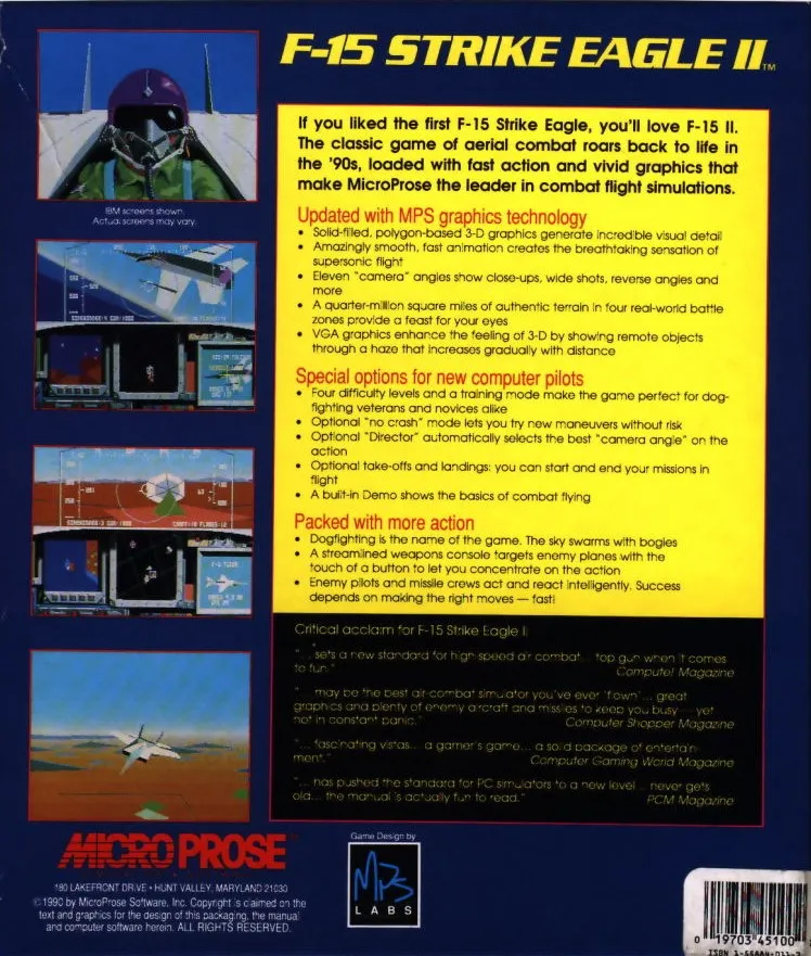 F-15 Strike Eagle II box back