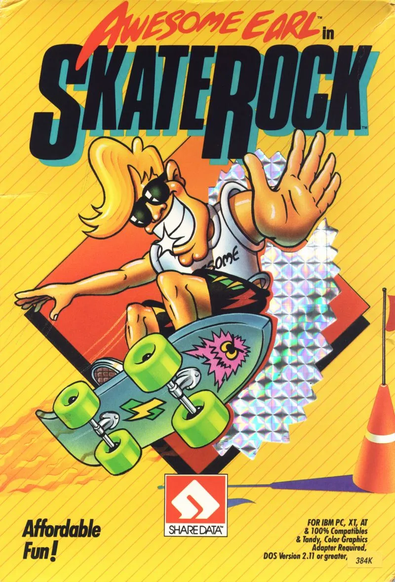 Awesome Earl in SkateRock cover art for MS-DOS
