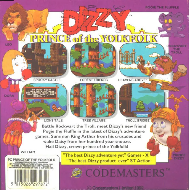 Dizzy: Prince of the Yolkfolk box back