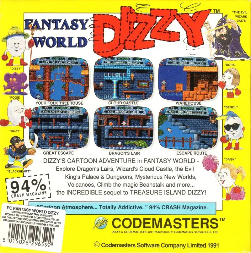 Fantasy World Dizzy box back