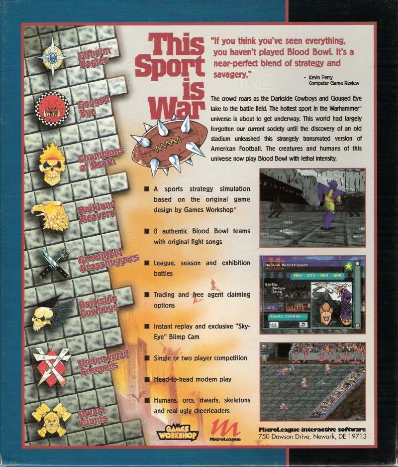 Blood Bowl box back