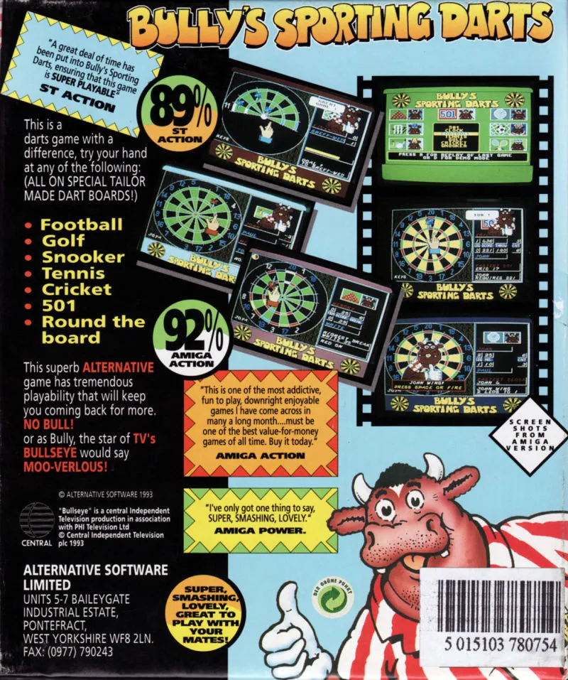 Bully's Sporting Darts box back
