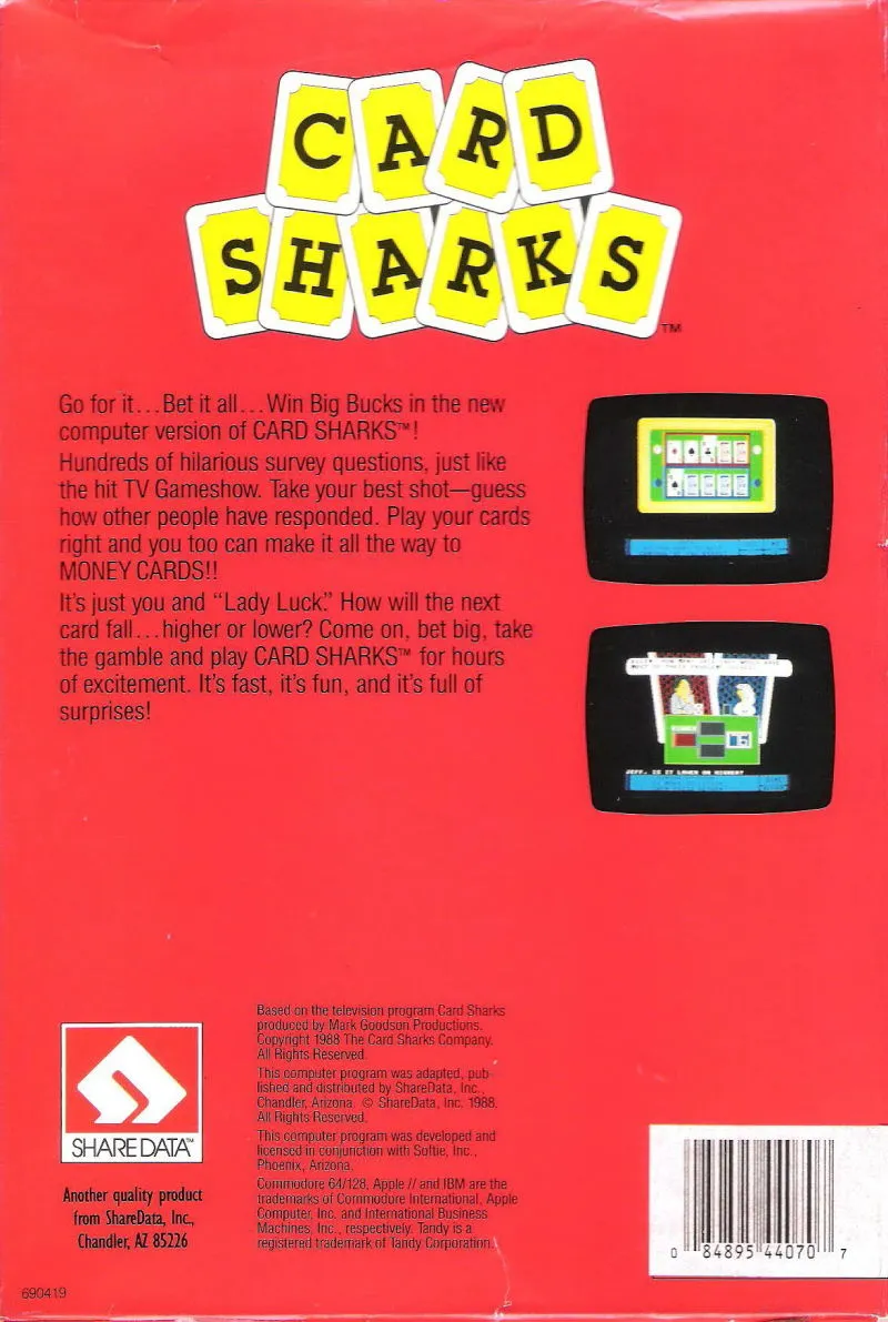 Card Sharks box back