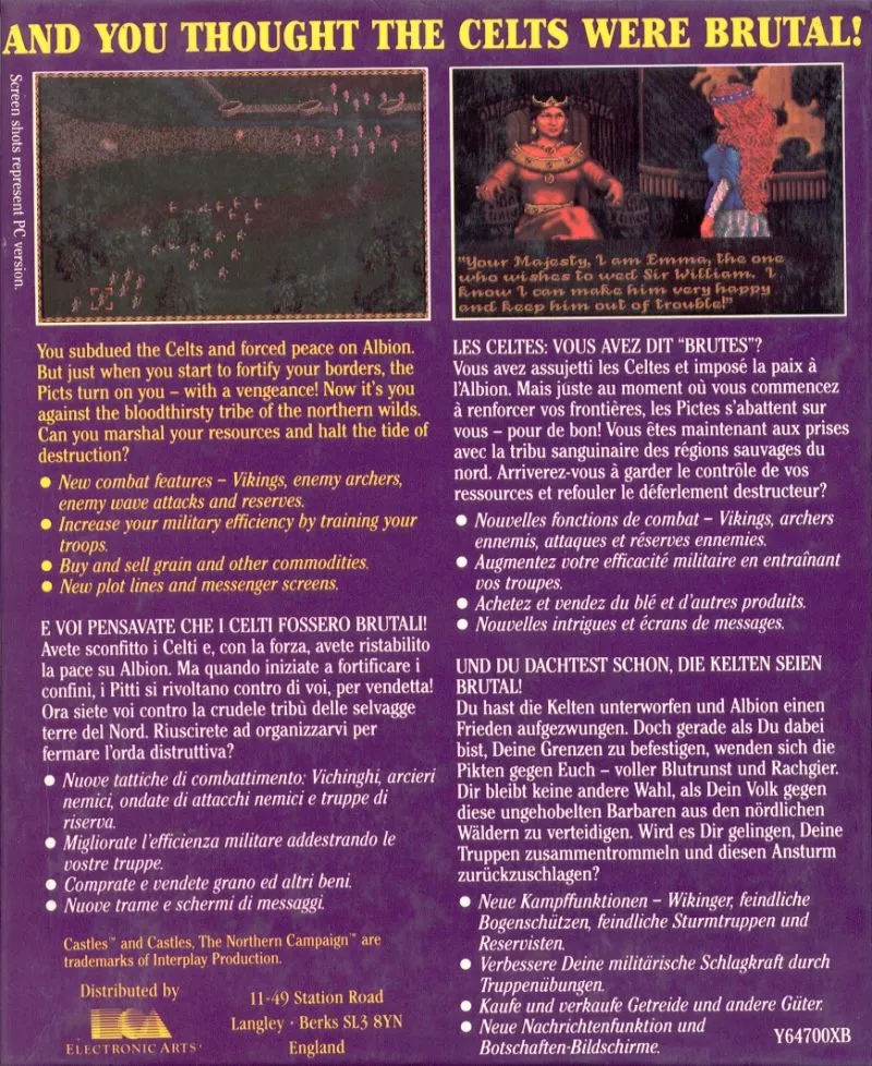 Castles: The Northern Campaign: Castles Campaign Disk No. 1 box back