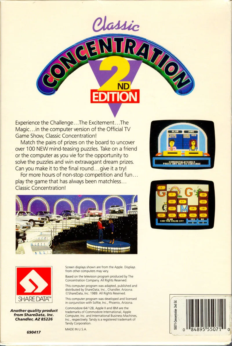 Classic Concentration: 2nd Edition box back