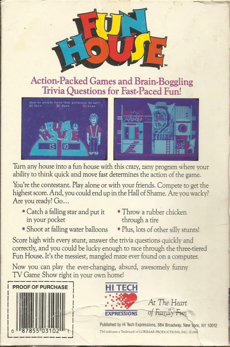 Fun House box back