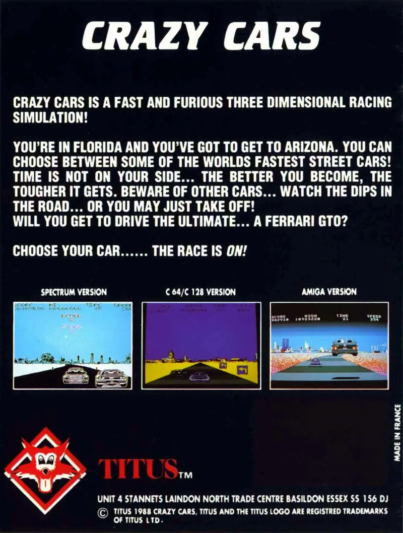 Crazy Cars box back