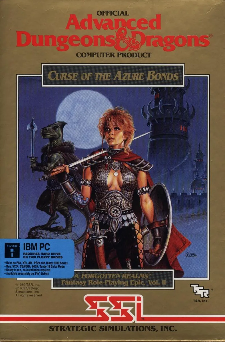 Advanced Dungeons & Dragons: Curse of the Azure Bonds cover art for MS-DOS