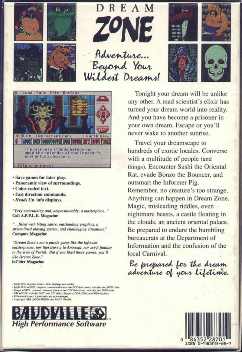 Dream Zone box back