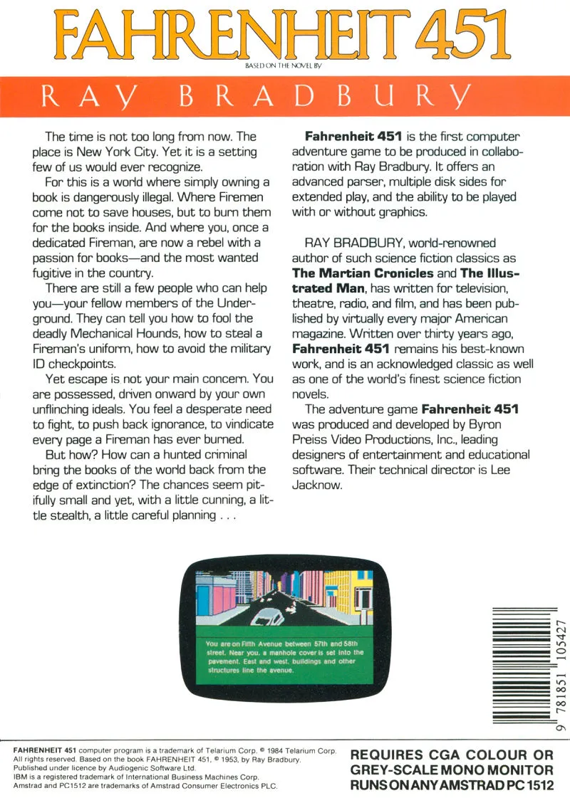Fahrenheit 451 box back