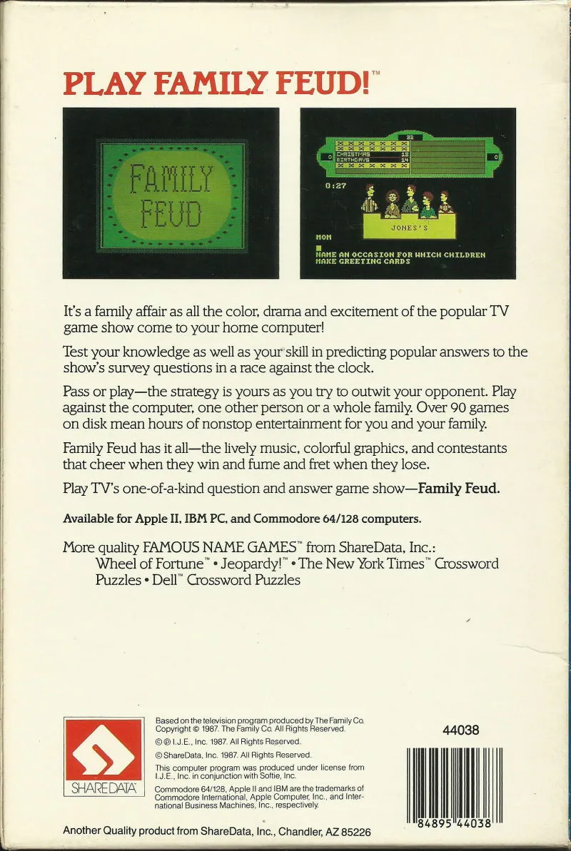 Family Feud box back