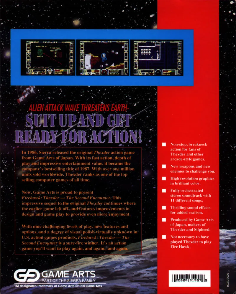 Fire Hawk: Thexder: The Second Contact box back
