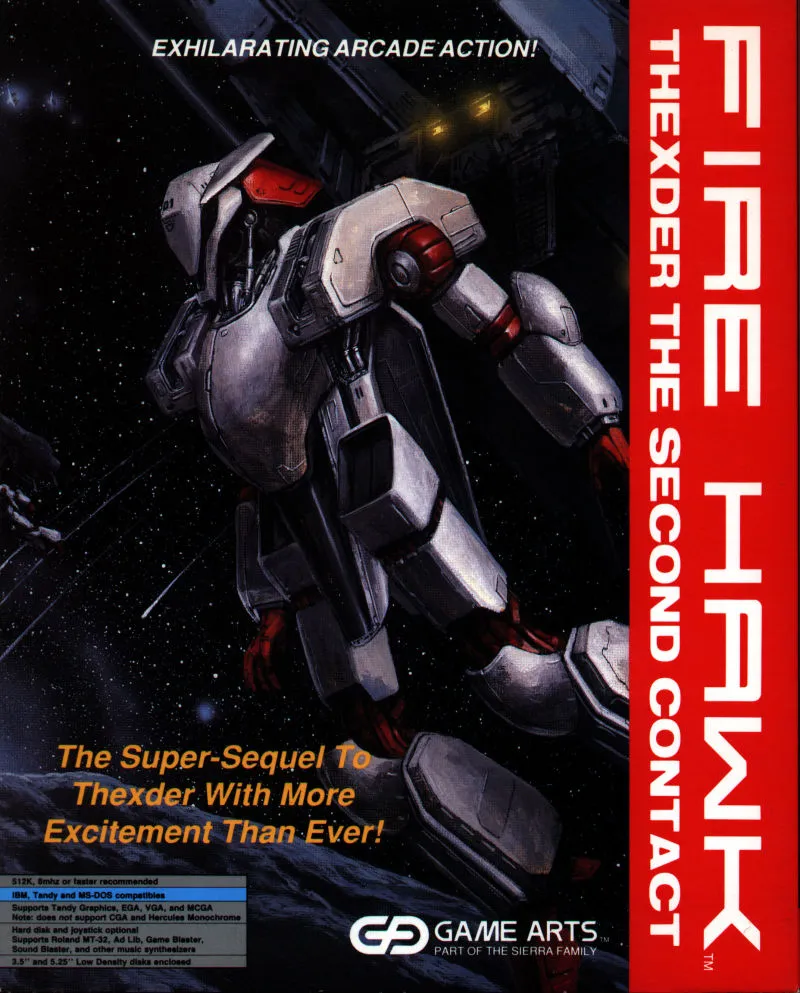 Fire Hawk: Thexder: The Second Contact cover art for MS-DOS