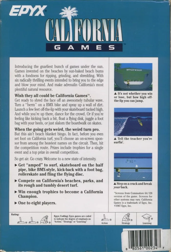 California Games box back
