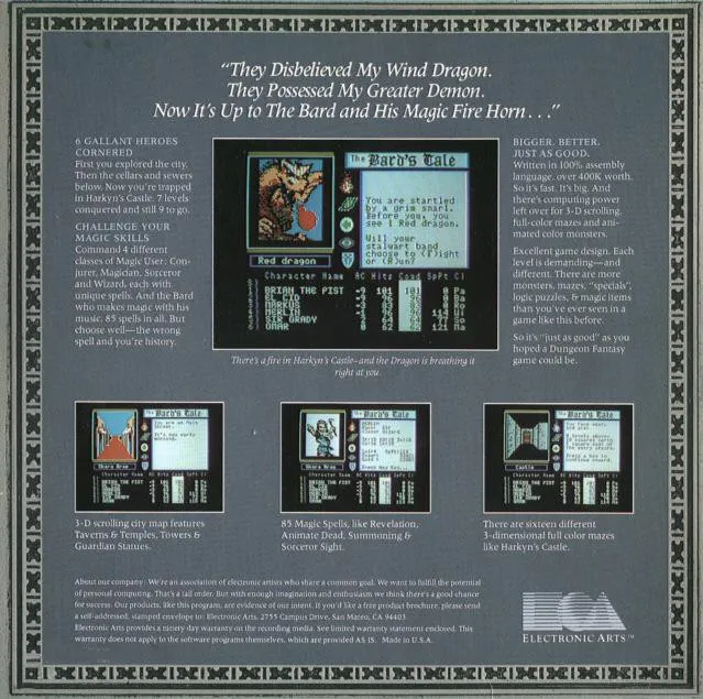 Backdrop artwork for Tales of the Unknown: Volume I: The Bard's Tale