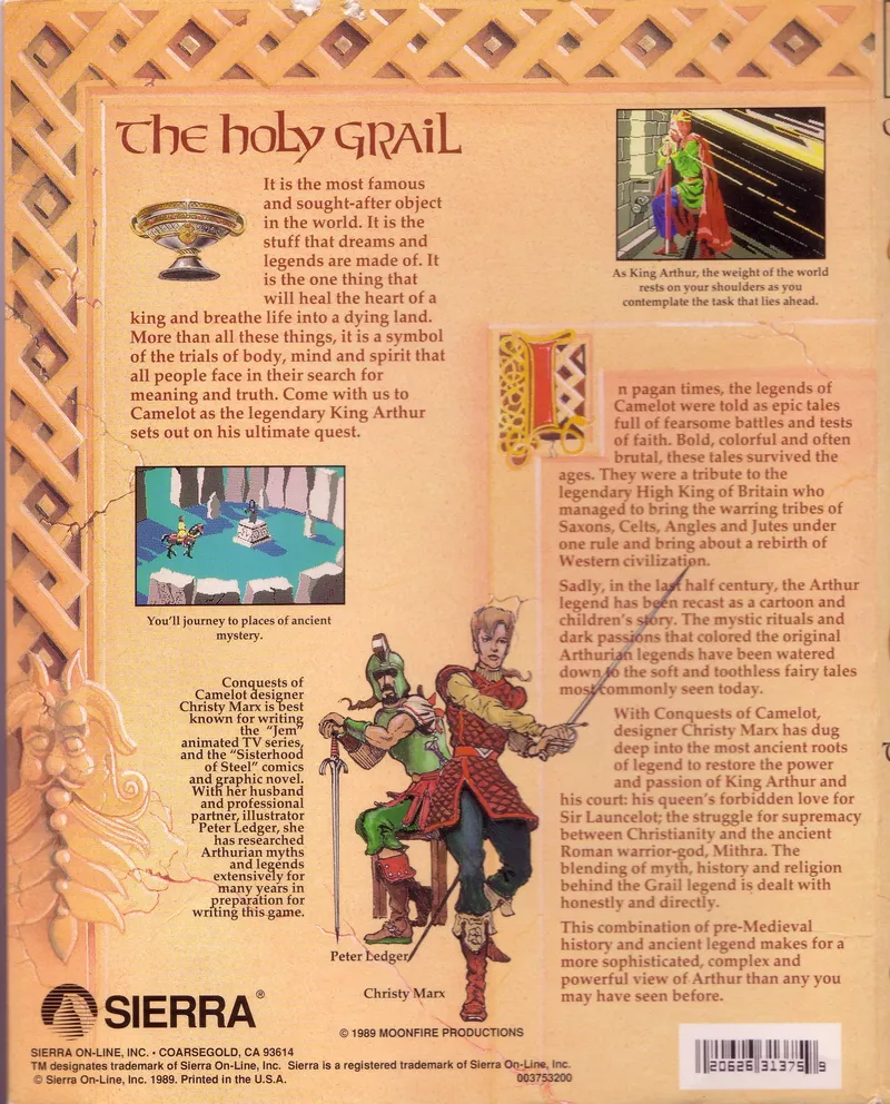 Conquests of Camelot: The Search for the Grail box back
