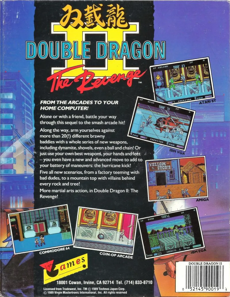 Double Dragon II: The Revenge box back