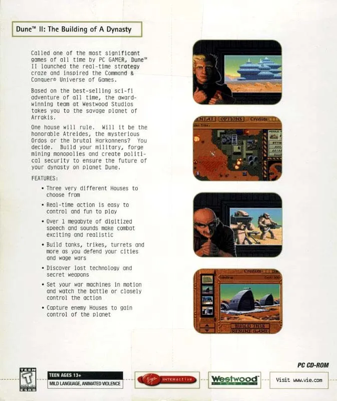 Dune II: The Building of a Dynasty box back