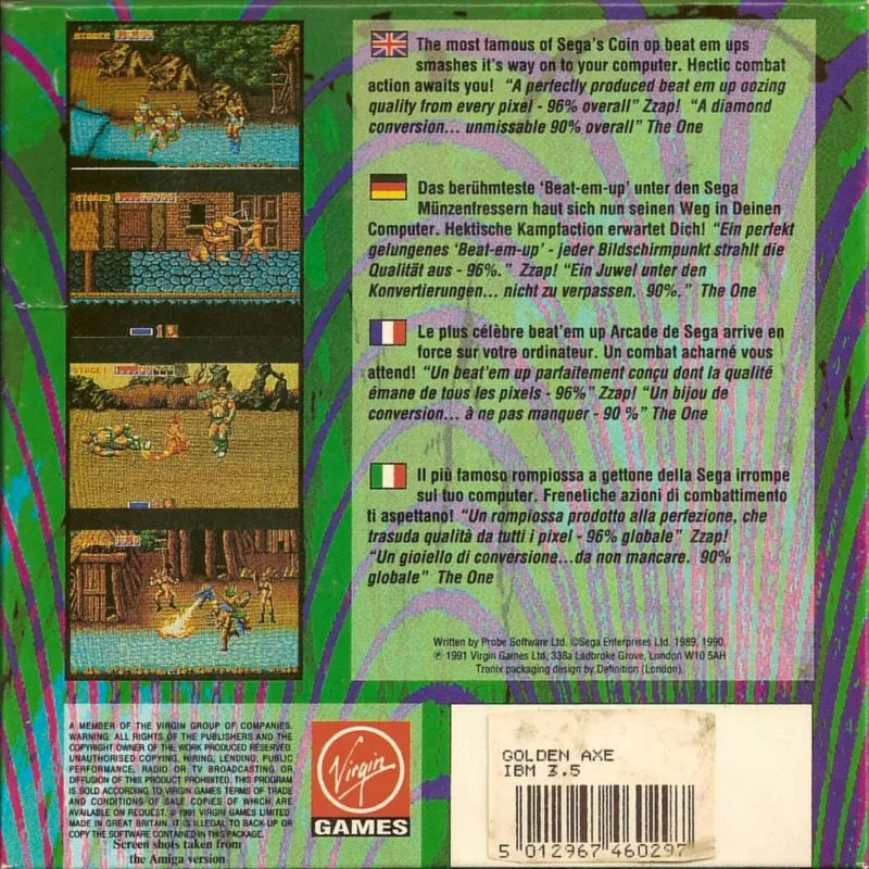 Golden Axe box back