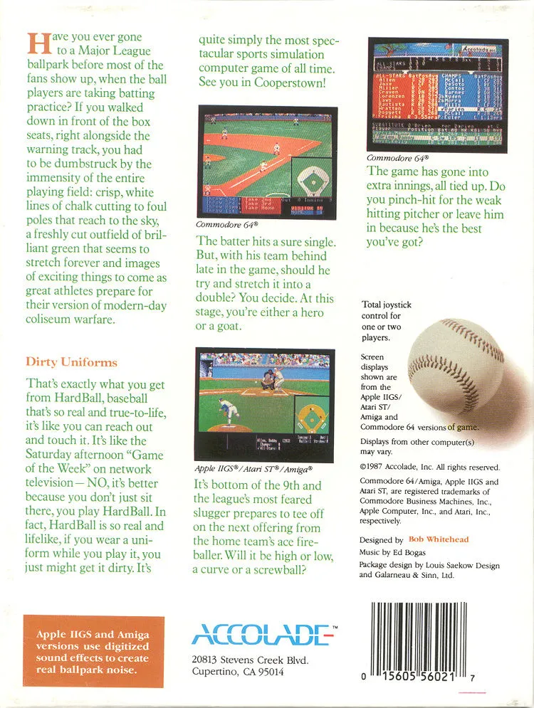 HardBall! box back