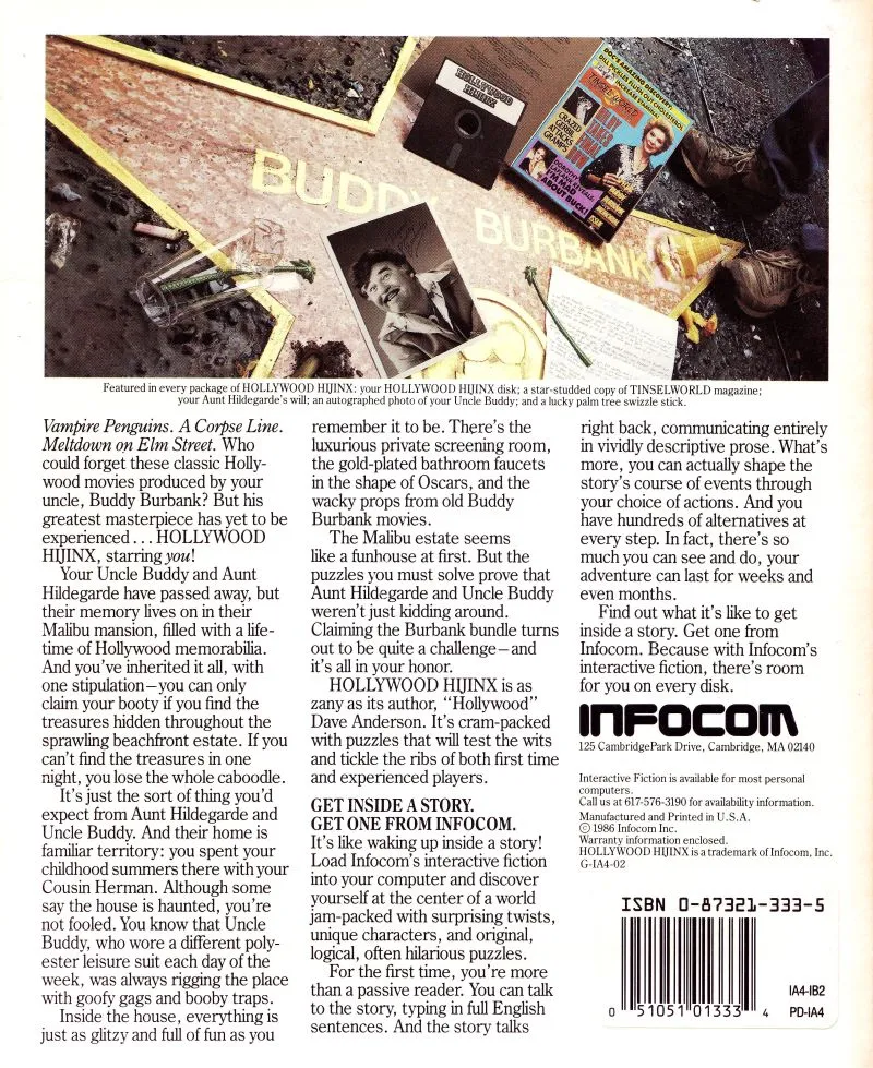 Hollywood Hijinx box back