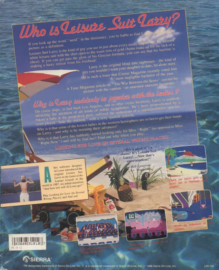 Leisure Suit Larry 2: Goes looking for Love box back