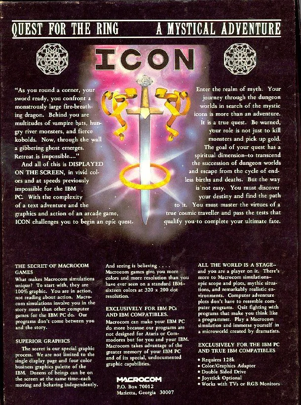 ICON: Quest for the Ring box back
