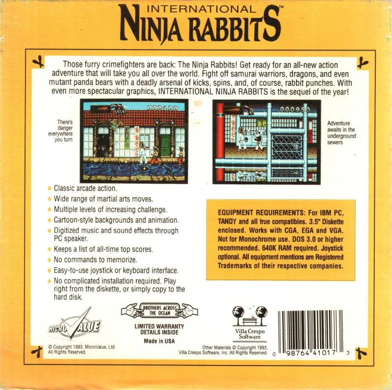 International Ninja Rabbits box back