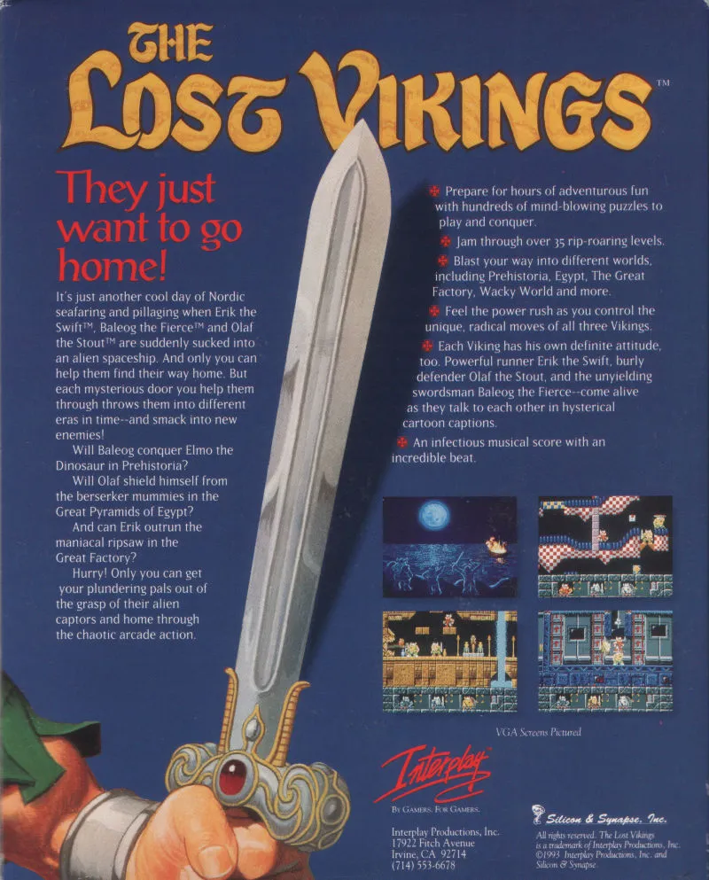 The Lost Vikings box back