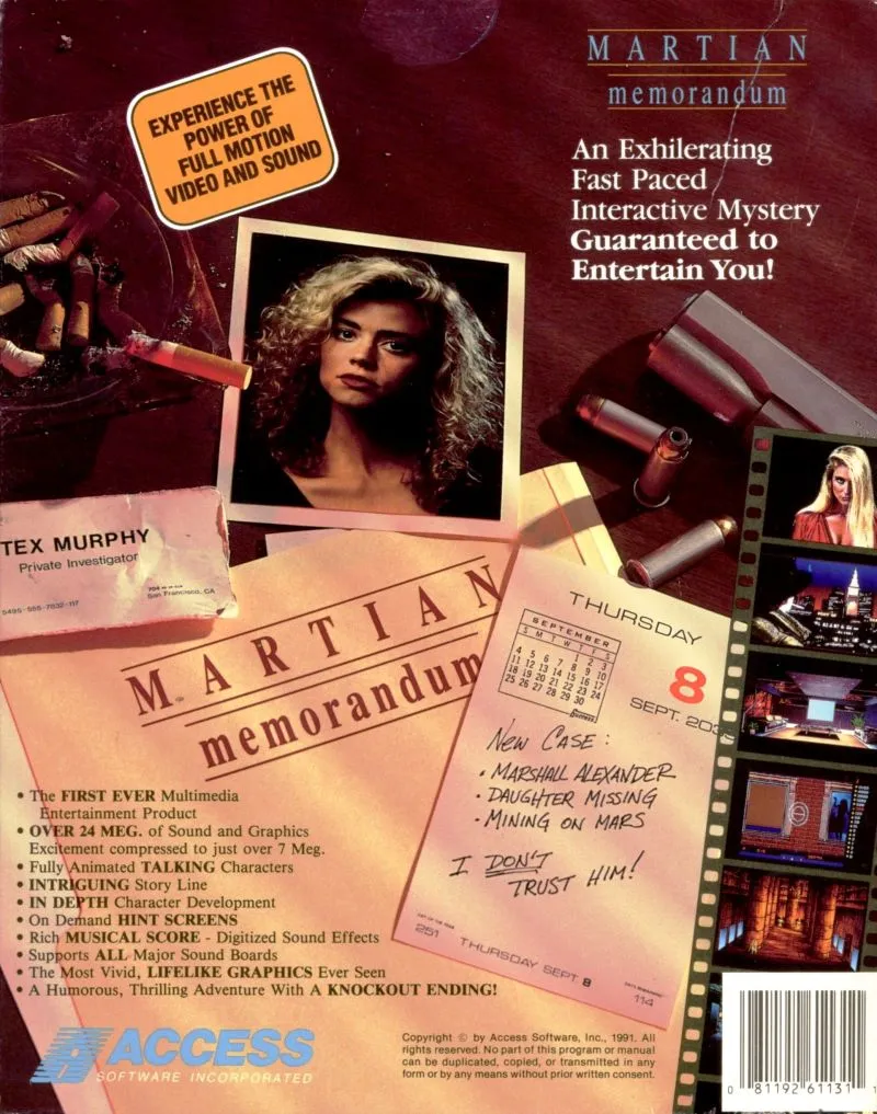 Martian Memorandum box back