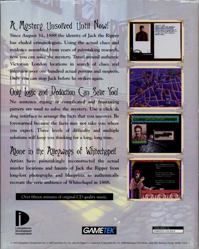 Jack the Ripper box back