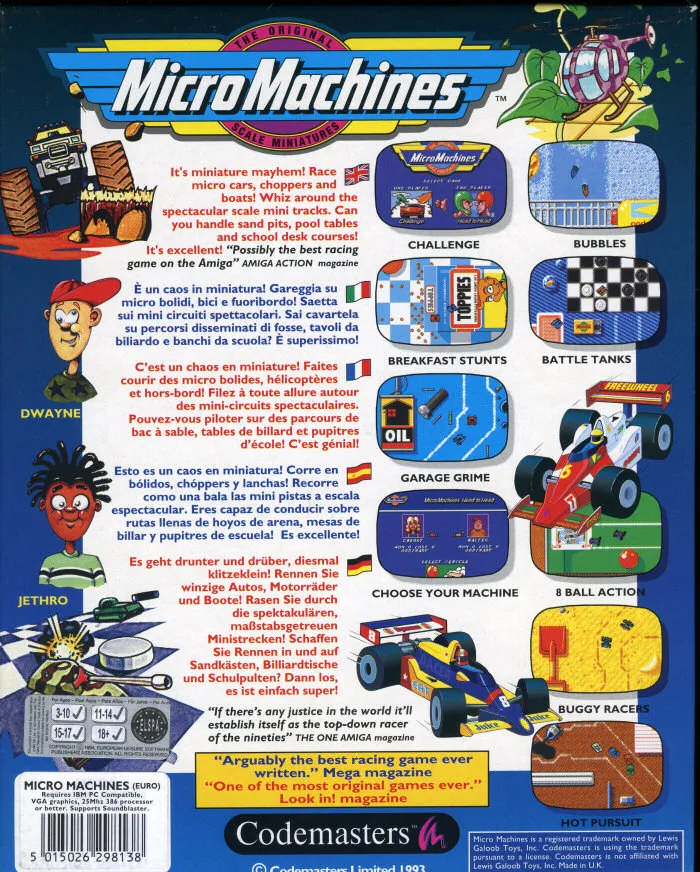 Micro Machines box back