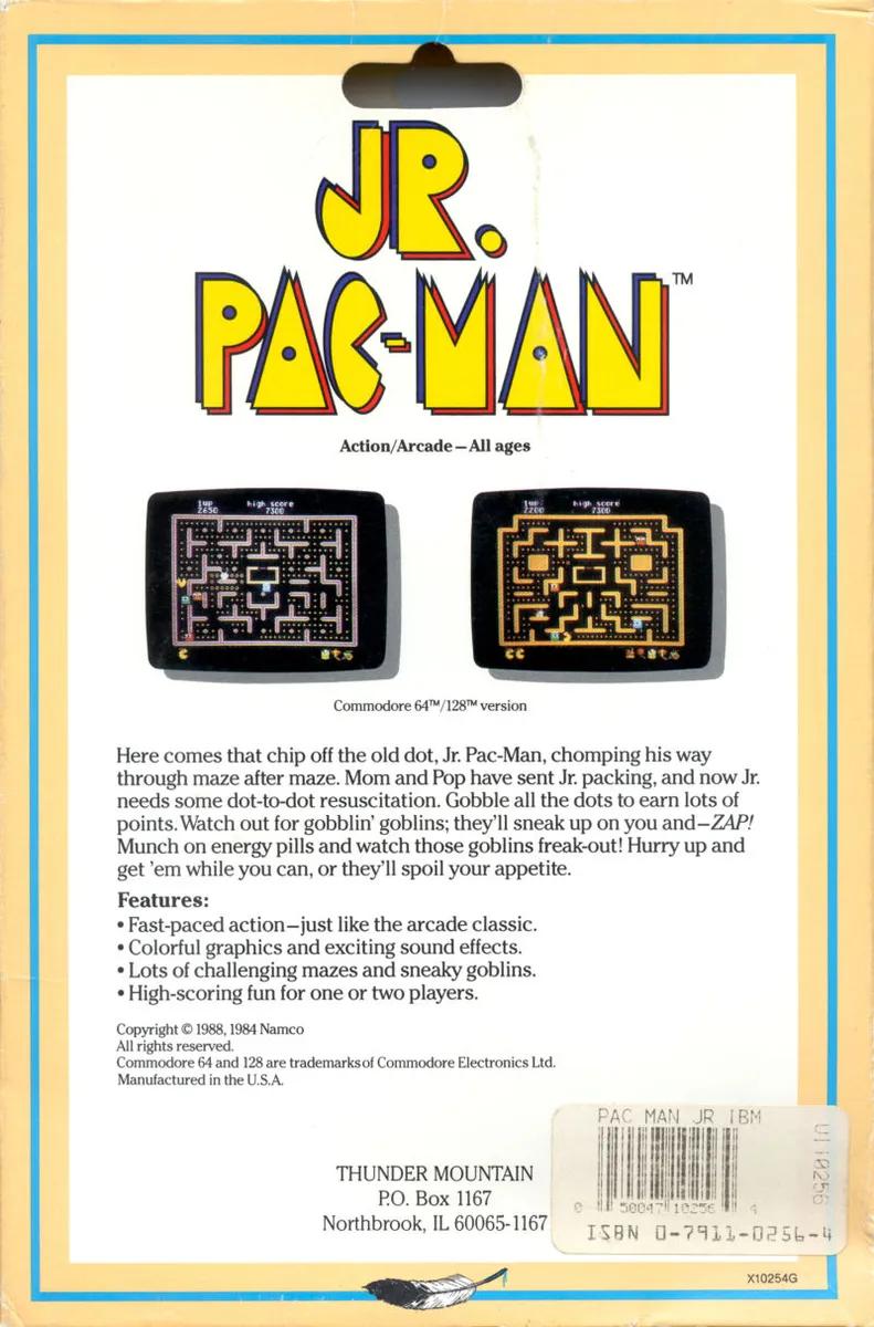 Jr. Pac-Man box back