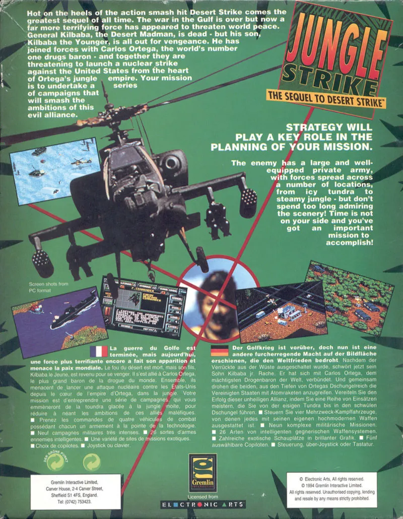 Jungle Strike box back