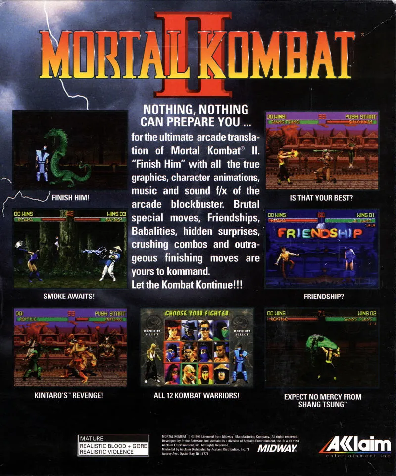 Mortal Kombat II box back