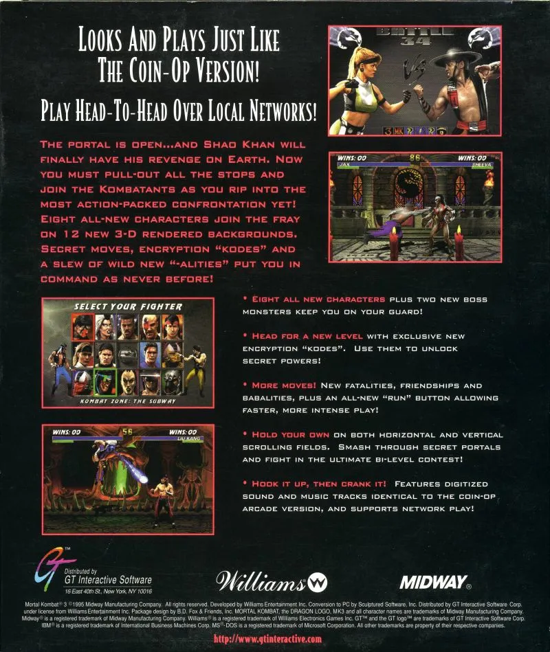 Mortal Kombat 3 box back